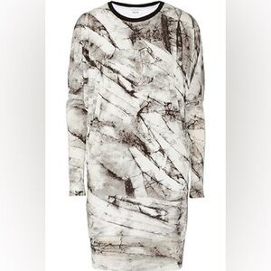 Helmut Lang Terrene Print Jersey Tunic Dress